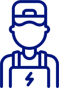 Electrician wearing a cap