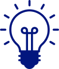 Light bulb icon in blue